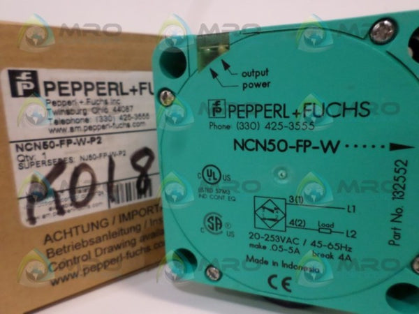PEPPERL+FUCHS NCN50-FP-W-P2 02243S PROXIMITY SENSOR NSMP