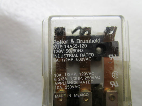 POTTER & BRUMFIELD KUP-14A55-120 RELAY 120V UNMP
