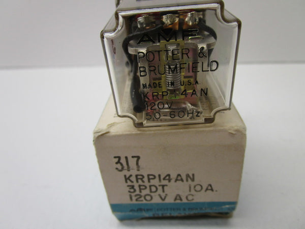 POTTER & BRUMFIELD KRP14AN RELAY 120V NSMP