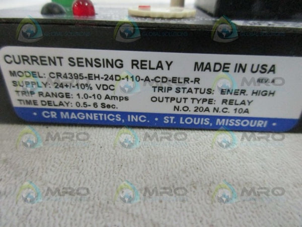 CR MAGNETICS CR4395-EH-24D-110-A-CD-ELR-R CURRENT SENSING RELAY NSMP