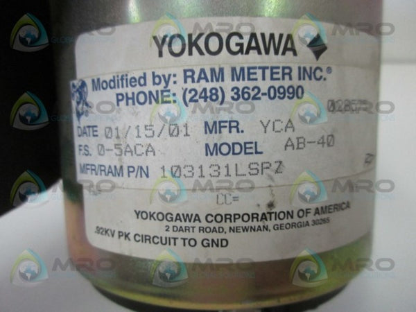 YOKOGAWA 103131LSPZ PANEL METER UNMP
