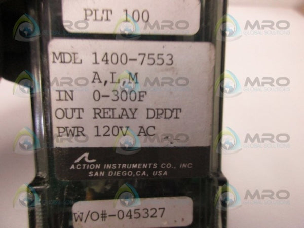 ACTION INSTRUMENTS 1400-7553 RELAY UNMP