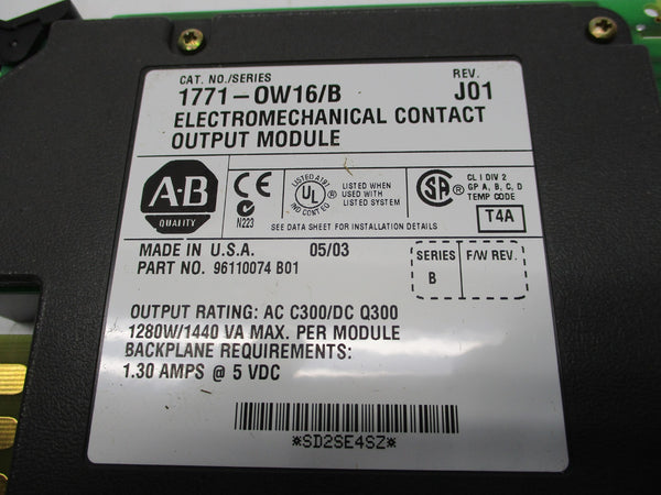 ALLEN BRADLEY 1771-OW16 SER. B 5VDC 1.30A NSMP