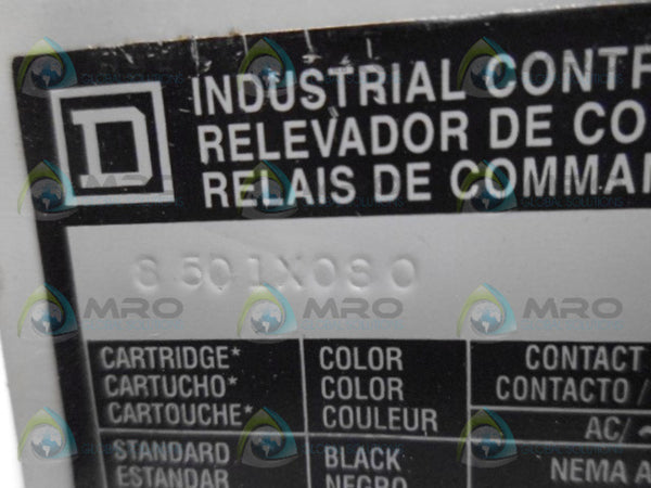 SQUARE D 8501X080 CONTROL RELAY UNMP