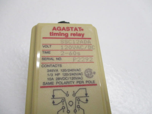 AGASTAT SSC12ADA TIMING RELAY 120VAC/DC NSMP