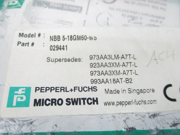 PEPPERL+FUCHS NBB5-18GM60-WS 029441 NSMP
