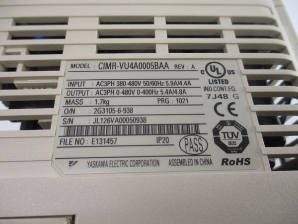 YASKAWA ELECTRIC CIMR-VU4A0005BAA 380-480V 5.9/4.4A NSNP