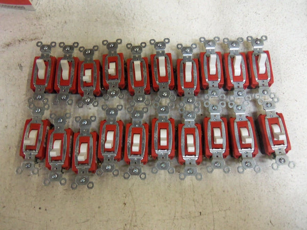 LOT OF 20 PASS & SEYMOUR CS20AC1-W SINGLE POLE SWITCH NSMP