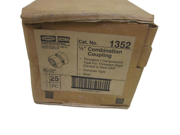 LOT OF 25 HUBBELL 1352 COMBINATION COUPLING 1/2" NSMP