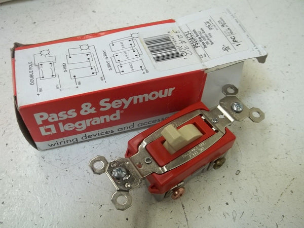LOT OF 2 PASS & SEYMOUR PS20AC3-I THREE WAY SWITCH 20A 120/277VAC NSMP