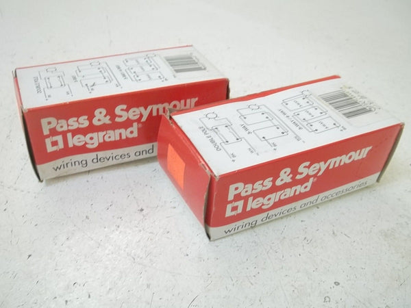 LOT OF 2 PASS & SEYMOUR PS20AC3-I THREE WAY SWITCH 20A 120/277VAC NSMP