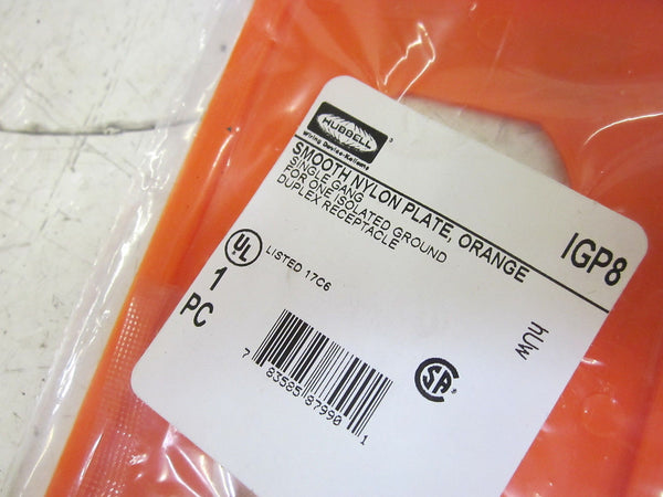 LOT OF 6 HUBBELL IGP8 SMOOTH NYLON PLATE, SINGLE GANG NSNP IN FACTORY BAG