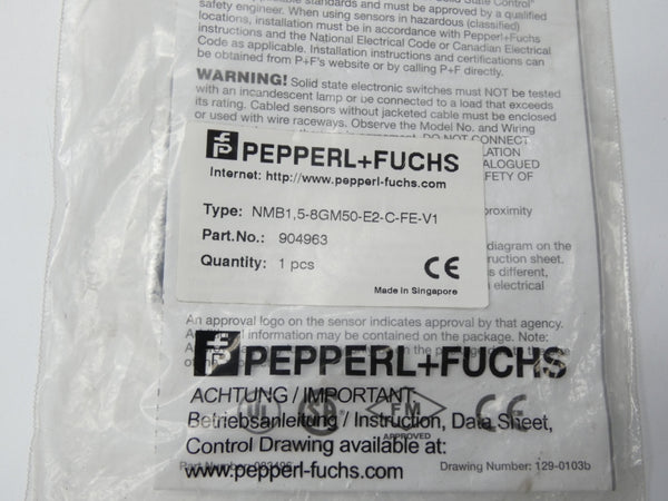 PEPPERL+FUCHS NMB1.5-8GM50-E2-FE-V1 904963 NSMP