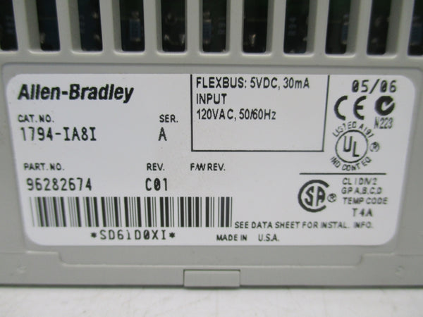 ALLEN BRADLEY 1794-IA8I SER. A REV. C01 120VAC NSNP
