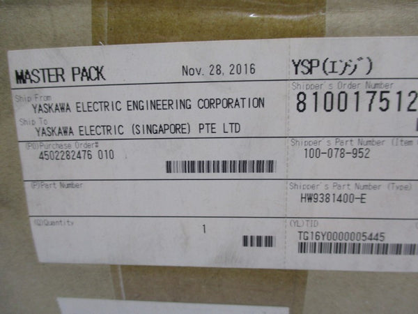 YASKAWA HW9381400-E F2CS-T25-ZG14-66 NSMP