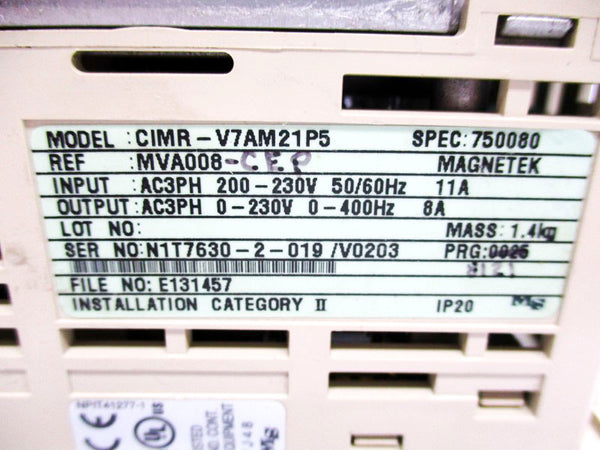 YASKAWA CIMR-V7AM21P5 200-230V 11A UNMP