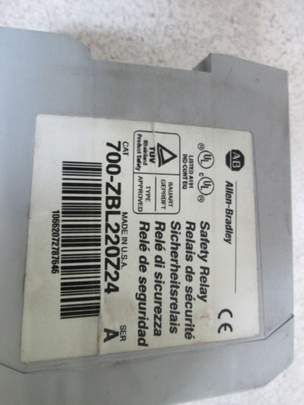 ALLEN BRADLEY SAFETY RELAY 700-ZBL220Z24 SER. A  UNMP