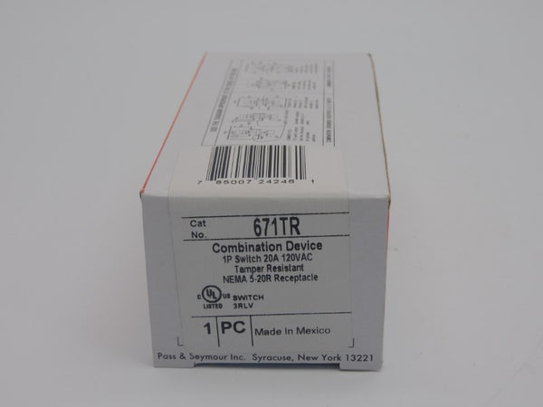 PASS&SEYMOUR LEGRAND 671TR 120VAC 20A NSMP