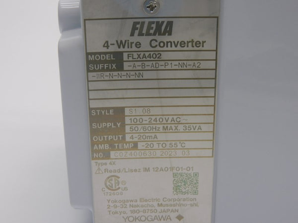 YOKOGAWA FLXA402-A-B-AD-P1-NN-A2-WR-N-N-N-NN 100-240VAC NSNP