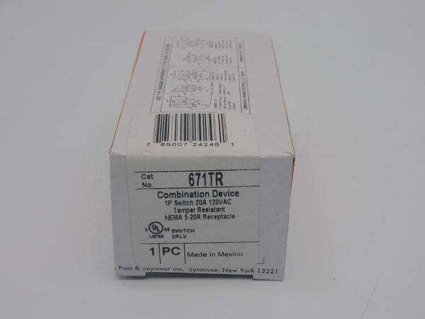 PASS&SEYMOUR LEGRAND 671TR 120VAC 20A NSMP