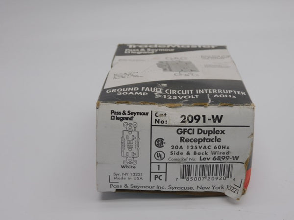PASS&SEYMOUR LEGRAND 2091-W 125VAC 20A NSMP