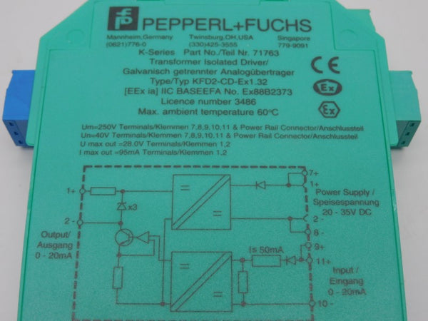 PEPPERL+FUCHS KFD2-CD-EX1.32 71763 20-35VDC NSNP