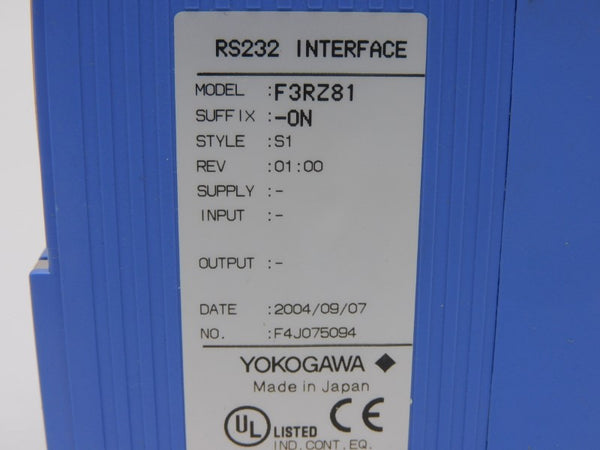 YOKOGAWA F3RZ81-0N REV. 01.00 NSMP