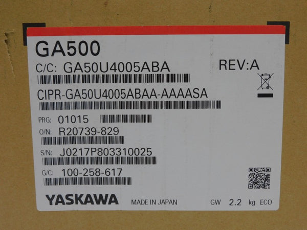 YASKAWA CIPR-GA50U4005ABAA-AAAASA REV. A 380-480V 7.2/5.4A NSMP