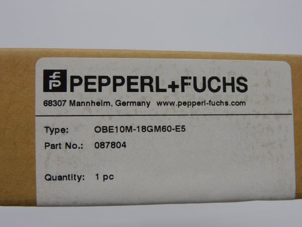 PEPPERL+FUCHS OBE10M-18GM60-E5 087804 NSFS