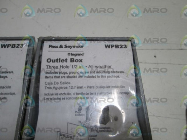 LOT OF 2 PASS & SEYMOUR OUTLET BOX WPB23 NSNP