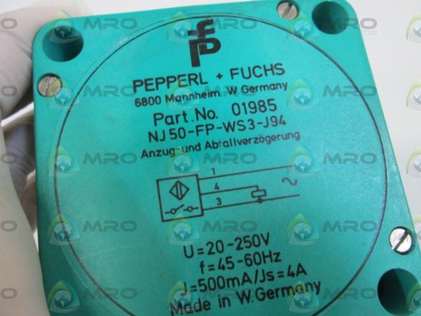 PEPPERL+FUCHS NJ50-FP-WS3-J94 INDUCTIVE SENSOR UNMP