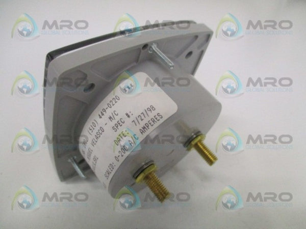 YOKOGAWA 250340LSLSRL PANEL METER 0-200 AC AMPS NSMP