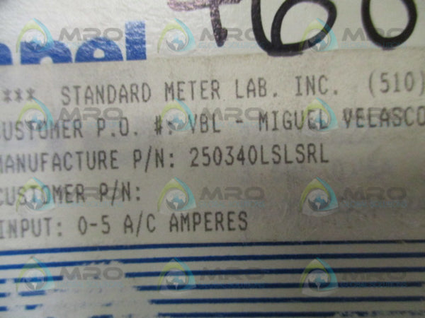 YOKOGAWA 250340LSLSRL PANEL METER 0-200 AC AMPS NSMP