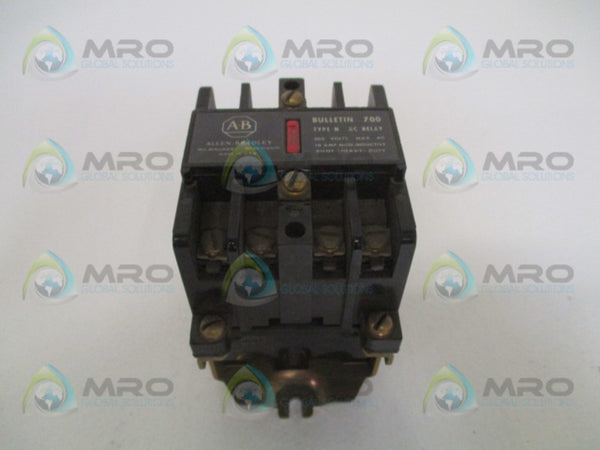 ALLEN BRADLEY 700-N800A1 SER. B AC CONTROL RELAY 110/120V  UNMP