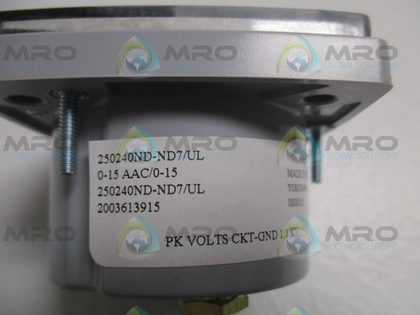 YOKOGAWA 250240ND-ND7/UL PANEL METER 0-15 ACA NSMP