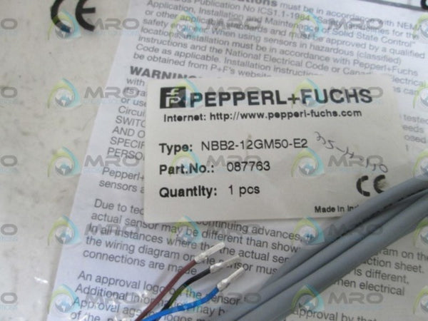 PEPPERL+FUCHS INDUCTIVE SENSOR NBB2-12GM50-E2 (AS PICTURED) NSNP IN BAG
