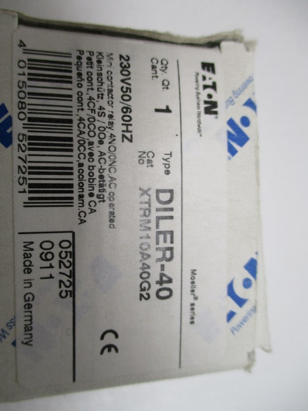 EATON DILER-40 MINI CONTACTOR RELAY 230V NSMP