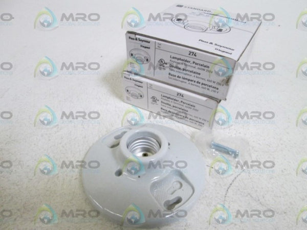 LOT OF 2 PASS & SEYMOUR LEGRAND LAMPHOLDER 274 NSMP