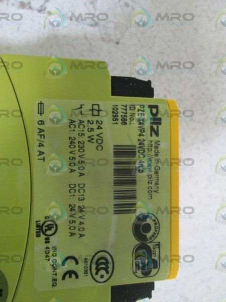 PILZ SAFETY RELAY PZE X4VP4 24VDC 4n/o NSNP