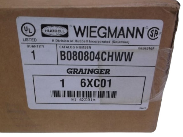 HUBBELL WIEGMANN B080804CHWW ENCLOSURE ELECTRIC BOX CONTROL NSMP