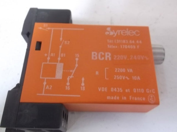 SYRELEC BCR TIMER DELAY RELAY 220VAC  NSMP