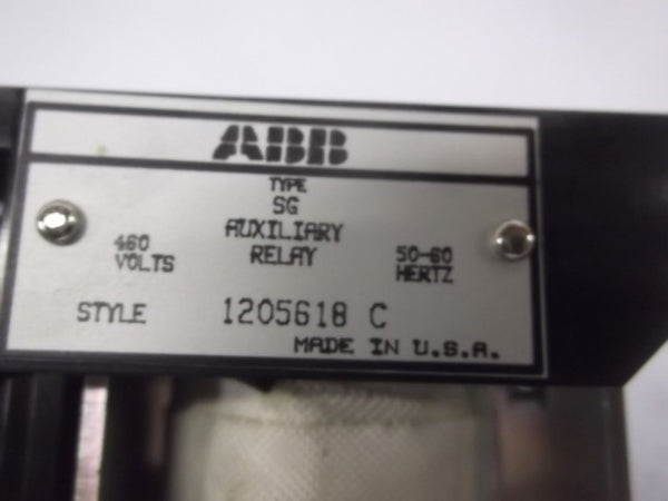 ABB SG 1205618-C AUXILIARY RELAY TYPE SG 460V  NSNP