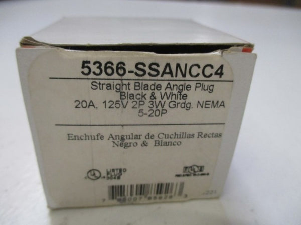 PASS & SEYMOUR 5366-SSANCC4 STRAIGHT BLADE ANGLE PLUG NSMP