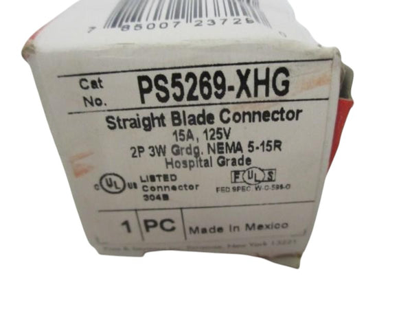 PASS & SEYMOUR PS5269-XHG STRAIGHT BLADE CONNECTOR 15A NSMP