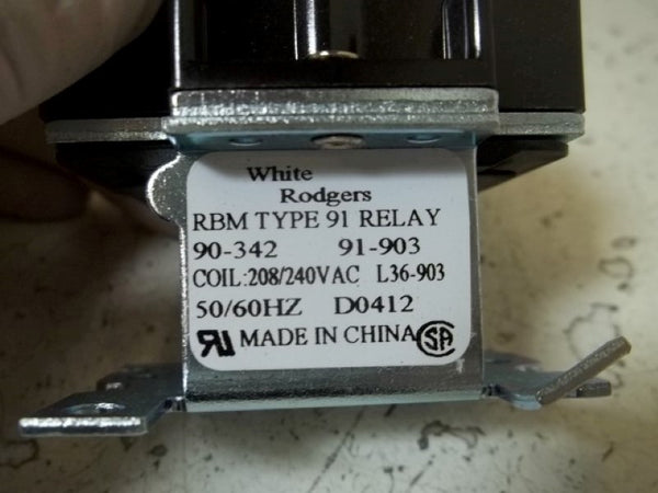 WHITE-RODGERS 90-342 RELAY 208/240V (AS PICTURED-SIDE BENT) NSMP