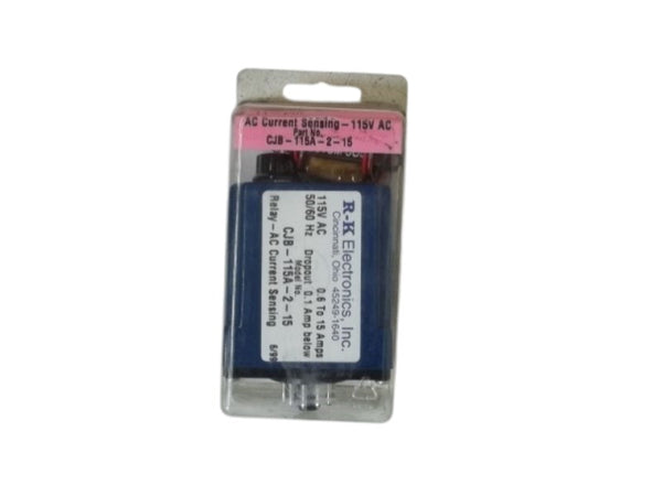 R-K ELECTRONICS CJB-115A-2-15 RELAY-AC CURRENT SENSING ORIGINAL PACKAGE