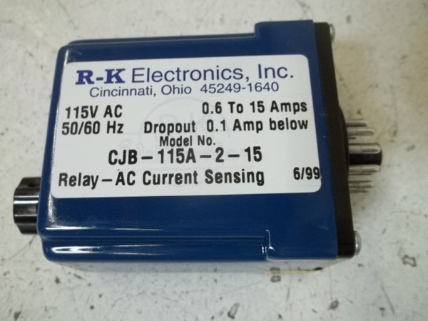 R-K ELECTRONICS CJB-115A-2-15 RELAY-AC CURRENT SENSING ORIGINAL PACKAGE