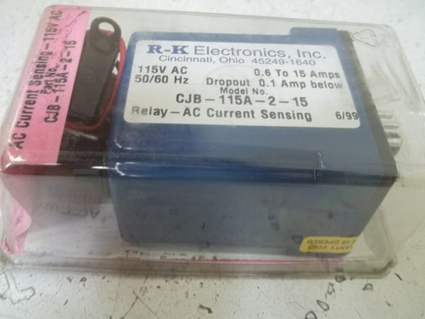 R-K ELECTRONICS CJB-115A-2-15 RELAY-AC CURRENT SENSING ORIGINAL PACKAGE