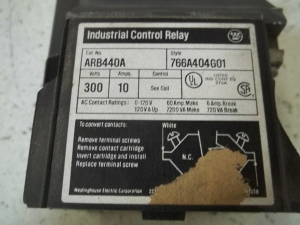 WESTINGHOUSE ARB440A CONTROL RELAY UNMP