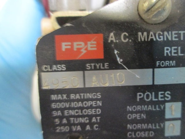 FPE 4950-AU10 MAGNETIC CONTROL RELAY UNMP